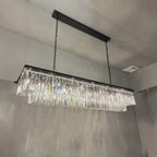 72 Inch Crystal Prism Tiered Rectangular Chandelier - Odeon