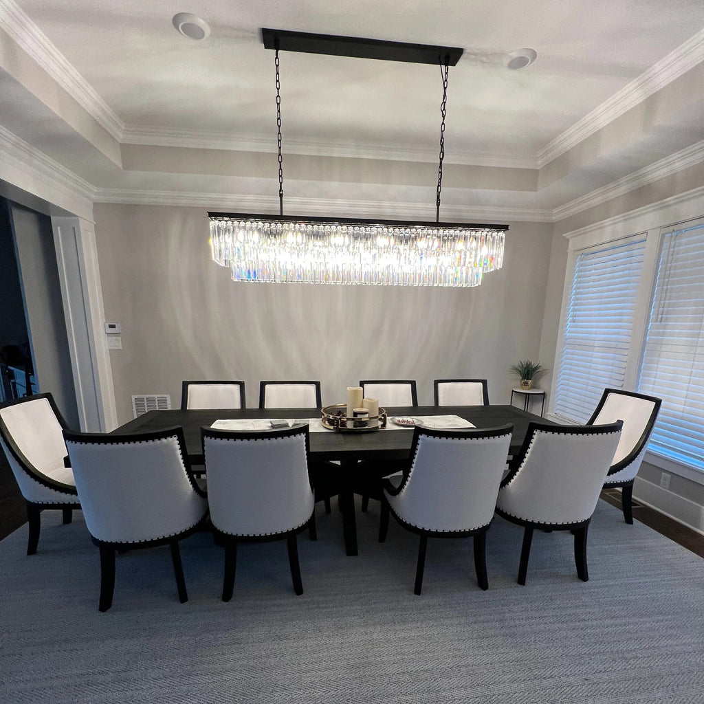 72 Inch Crystal Prism Tiered Rectangular Chandelier - Odeon