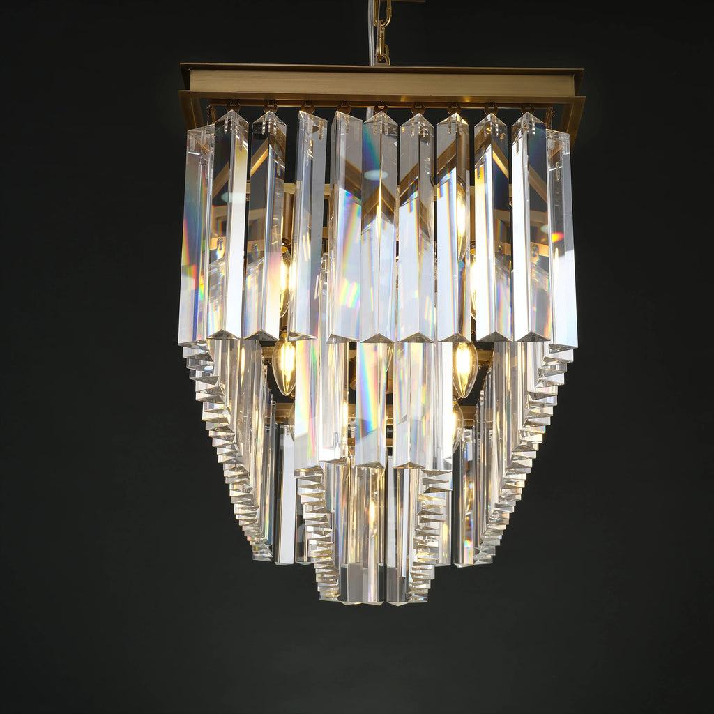 40 Inch Crystal Prism Rectangular Chandelier - Odeon