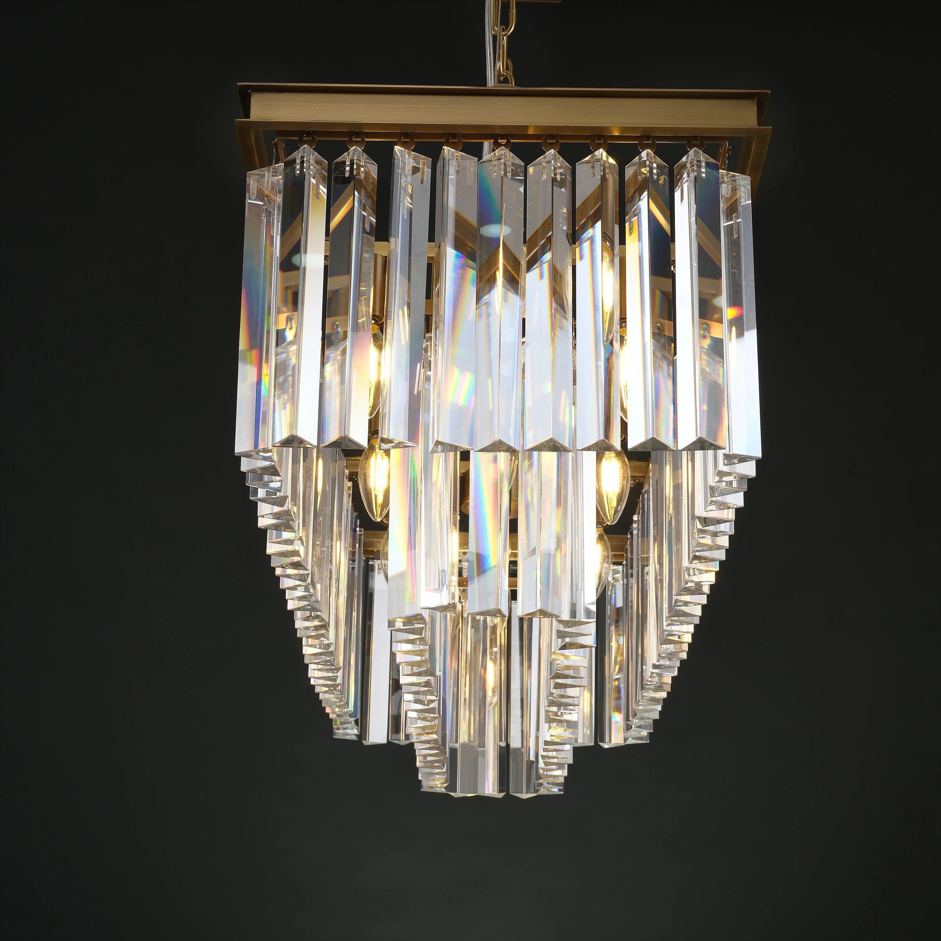 40 Inch Crystal Prism Rectangular Chandelier - Odeon