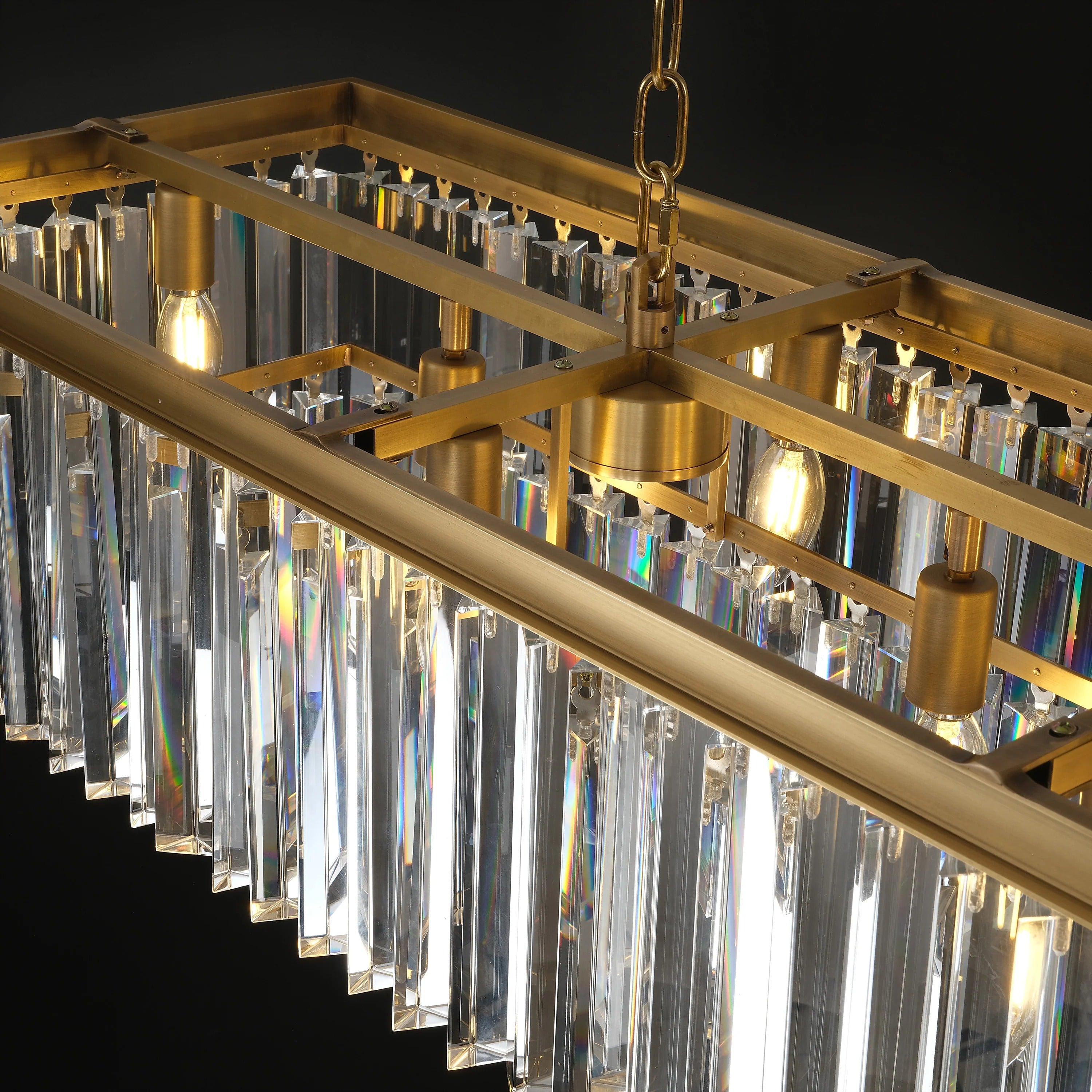 59 Inch Crystal Prism Rectangular Chandelier - Odeon