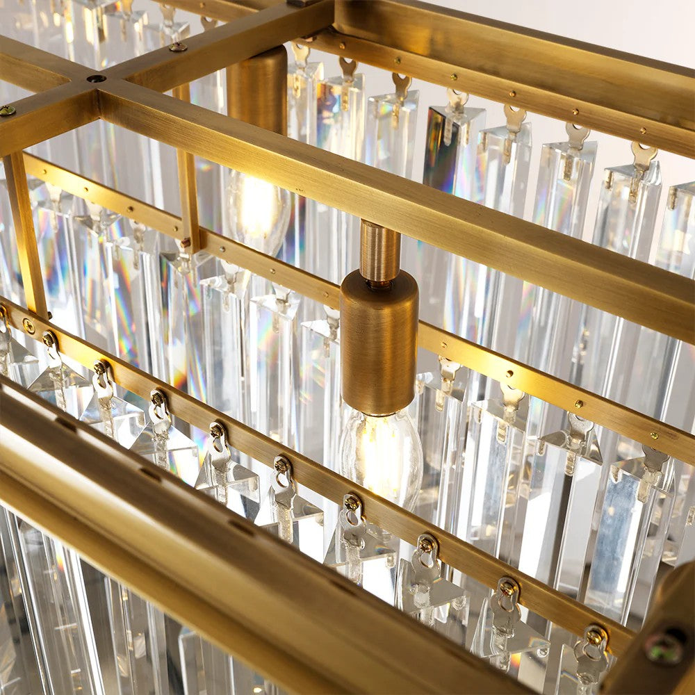 49 Inch Cristal Prism Tiered Rectangular Chandelier - Odeon