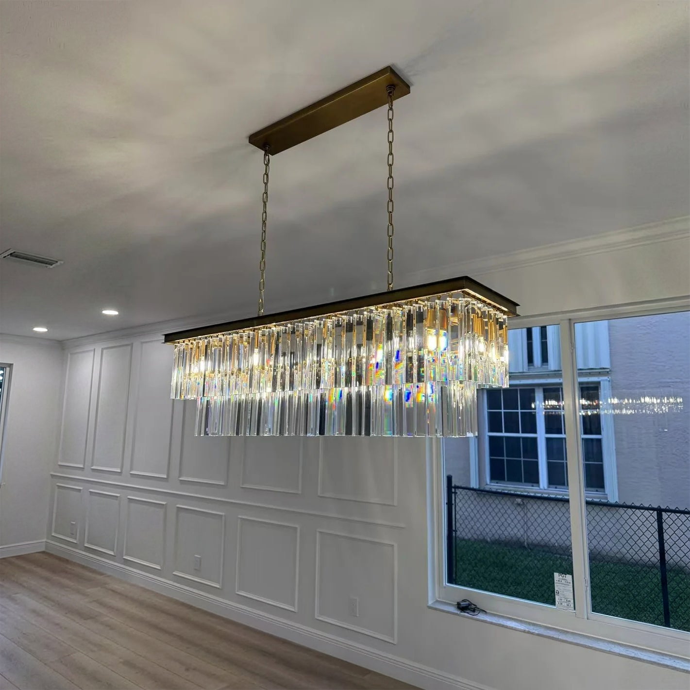 49 Inch Crystal Prism Tiered Rectangular Chandelier - Odeon