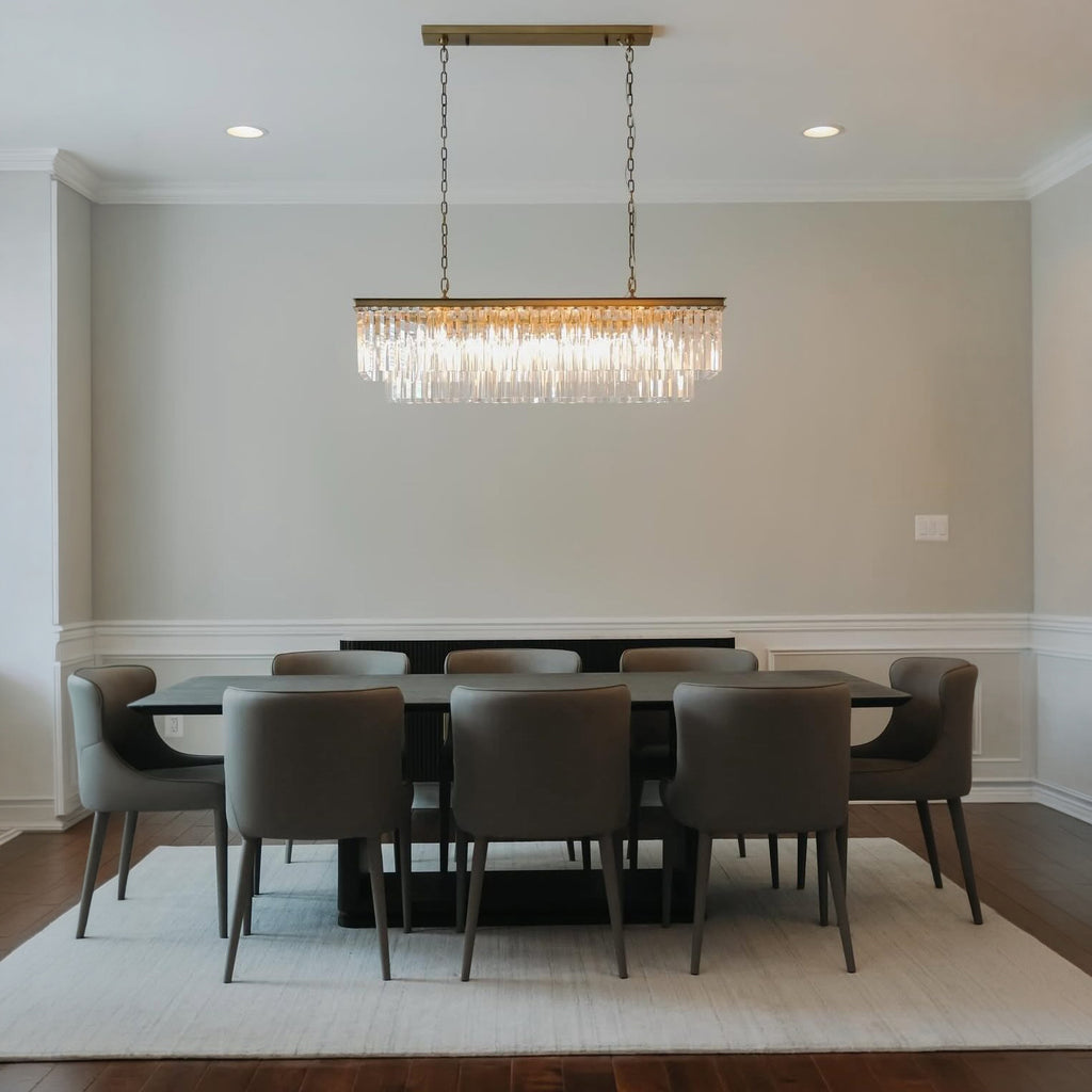49 Inch Crystal Prism Tiered Rectangular Chandelier - Odeon