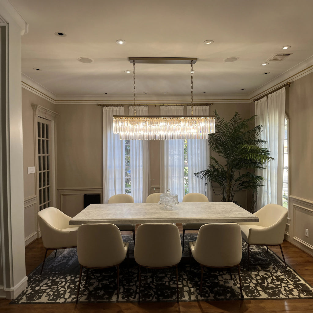 59 Inch Crystal Prism Tiered Rectangular Chandelier - Odeon