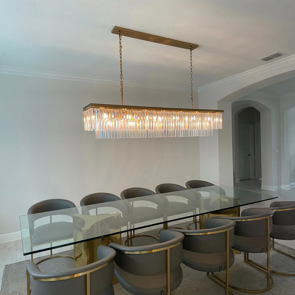 72 Inch Crystal Prism Tiered Rectangular Chandelier - Odeon