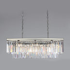 40 Inch Crystal Prism Tiered Rectangular Chandelier - Odeon