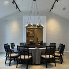 48 Inch Tapered Glass Wagon Wheel Chandelier - Pauillac