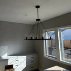 36 Inch Tapered Glass Wagon Wheel Chandelier - Pauillac