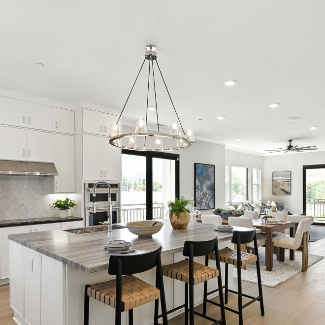 36 Inch Hurricane Candle Ring Chandelier - Pauillac