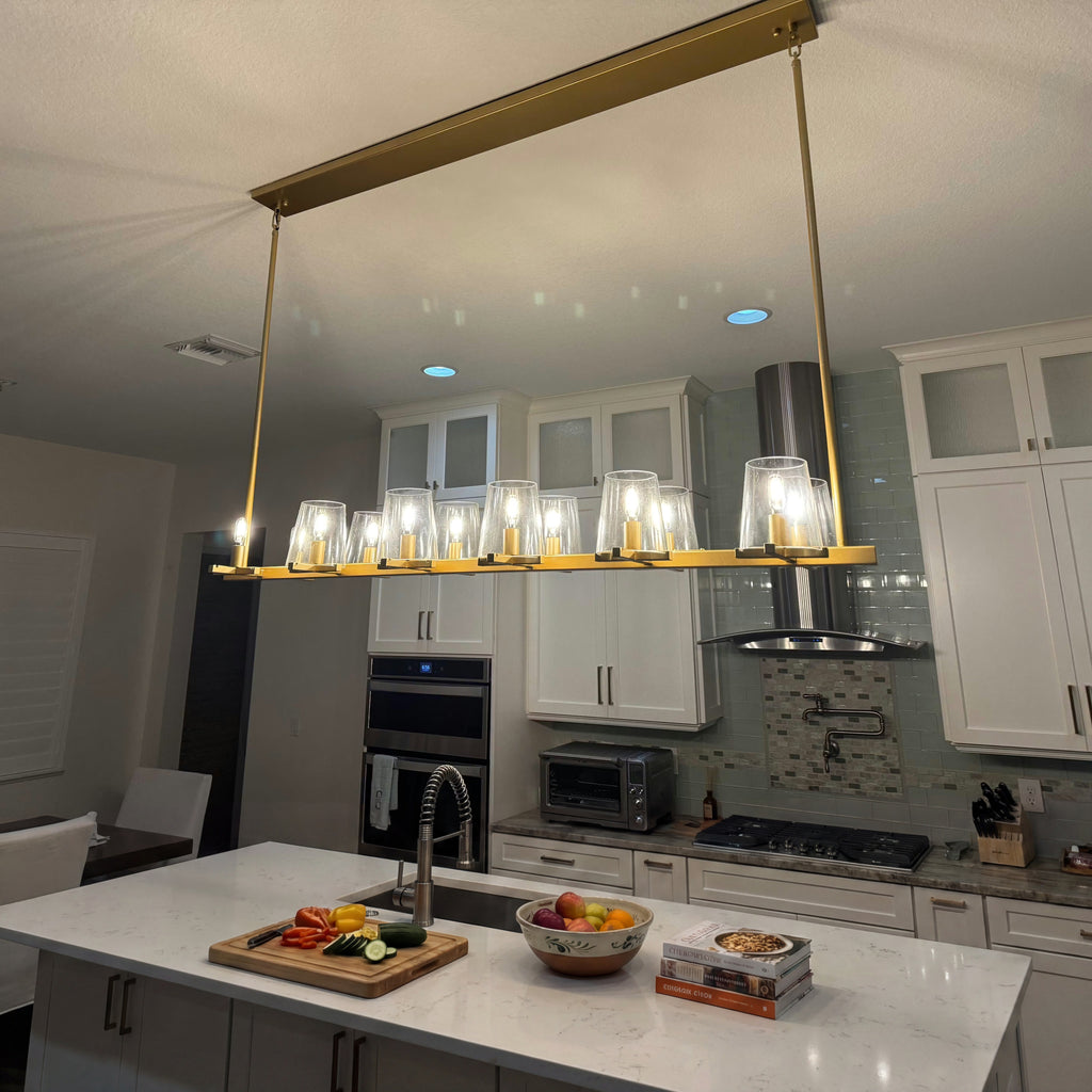 49 Inch Tapered Glass Candle Linear Chandelier - Pauillac