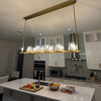 49 Inch Tapered Glass Candle Linear Chandelier - Pauillac