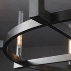 48 Inch Fluted-Glass Candlestick Round Chandelier - Cannele