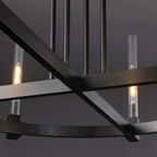48 Inch Fluted-Glass Candlestick Round Chandelier - Cannele