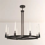 48 Inch Fluted Glass Candlestick Round Chandelier - Cannele