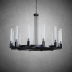 60 Inch Fluted-Glass Candlestick Round Chandelier - Cannele