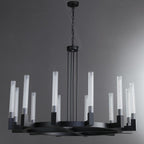 60 Inch Fluted-Glass Candlestick Round Chandelier - Cannele