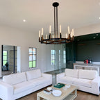 60 Inch Fluted Glass Candlestick Round Chandelier - Cannele