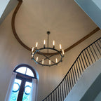 60 Inch Fluted Glass Round Candle Chandelier - Cannele