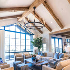 60 Inch Fluted Glass Round Candle Chandelier - Cannele