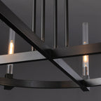 60 Inch Fluted-Glass Candlestick Round Chandelier - Cannele