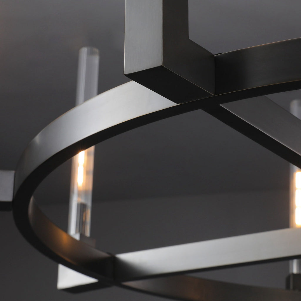 60 Inch Fluted-Glass Candlestick Round Chandelier - Cannele