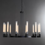 60 Inch Fluted-Glass Candlestick Round Chandelier - Cannele