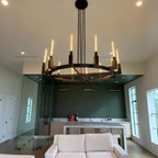 60 Inch Fluted Glass Candlestick Round Chandelier - Cannele