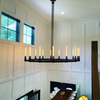 72 Inch Fluted-Glass Candlestick Round Chandelier - Cannele