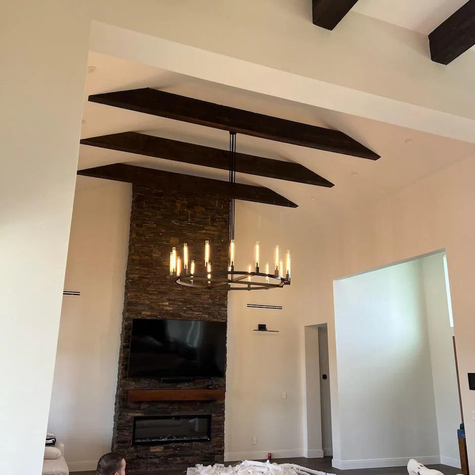 72 Inch Fluted Glass Candlestick Round Chandelier - Cannele