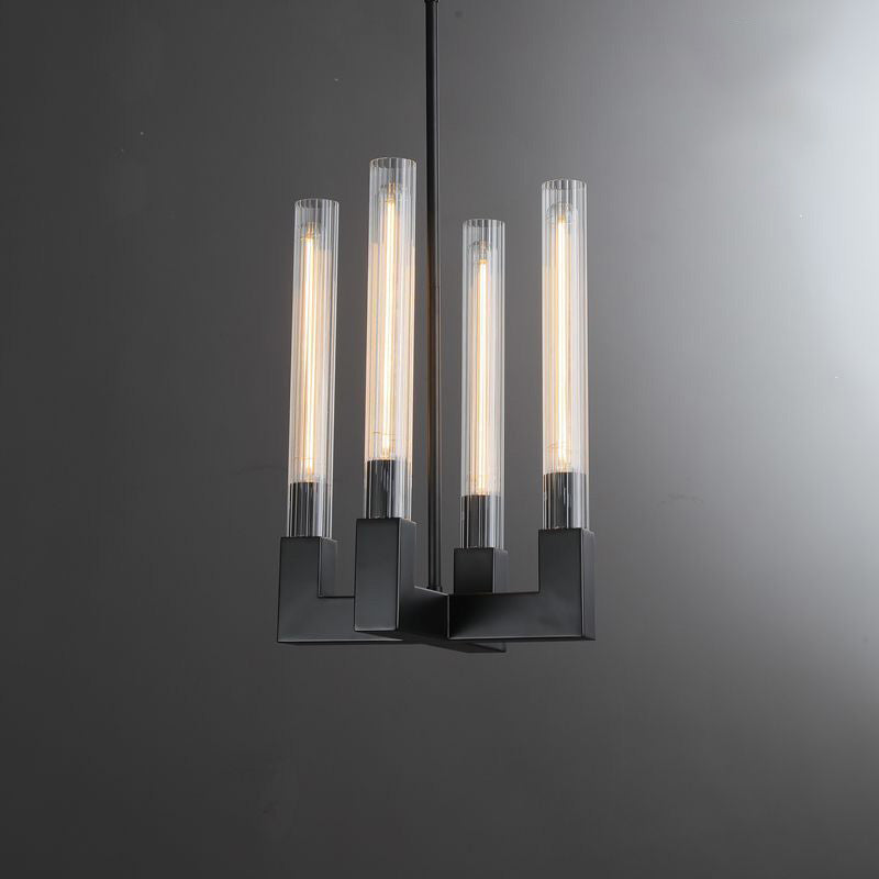 Fluted-Glass Candlestick Pendant Light - Cannele