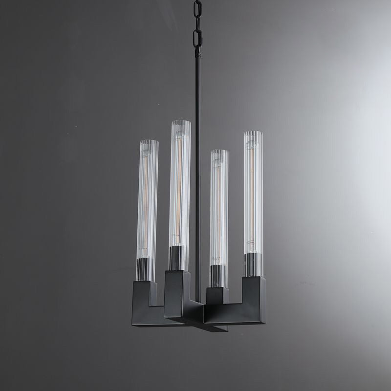 Fluted-Glass Candlestick Pendant Light - Cannele
