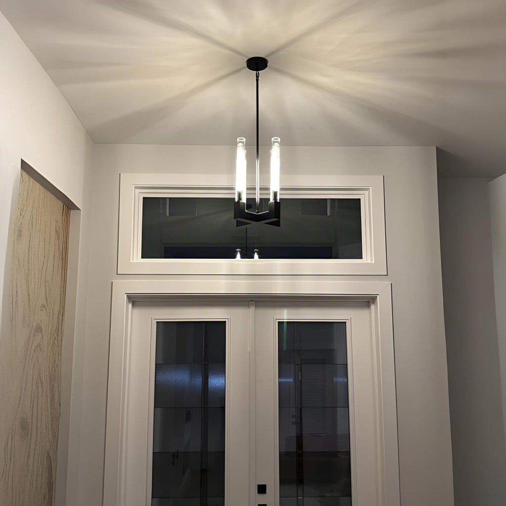 12 Inch Fluted Glass Candlestick Pendant Light - Cannele