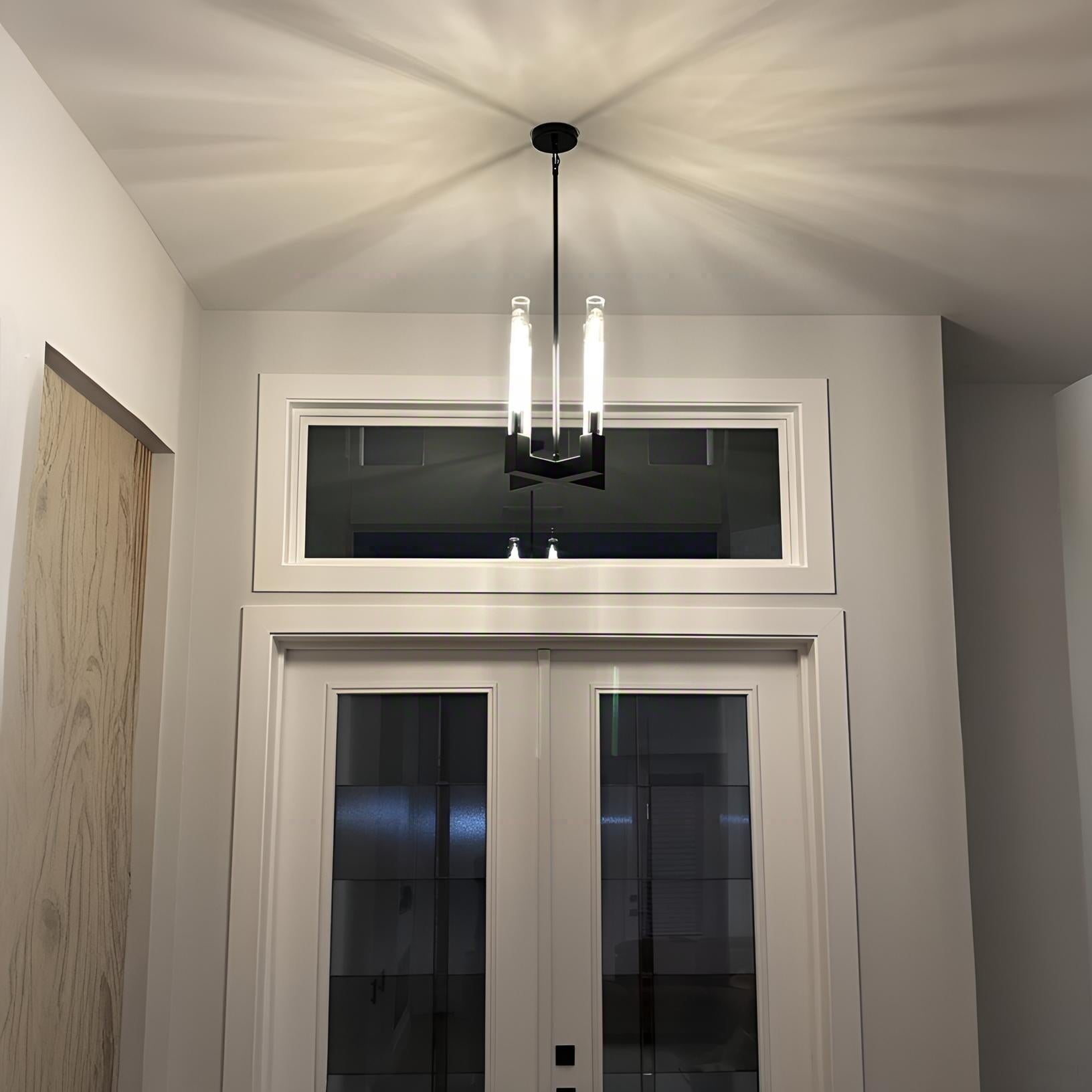 12 Inch Fluted Glass Candlestick Pendant Light - Cannele