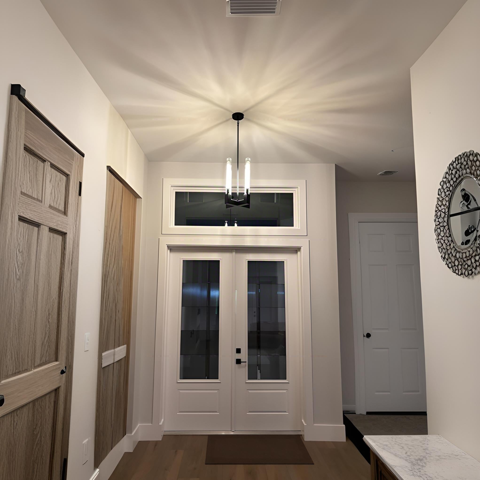 12 Inch Fluted Glass Candlestick Pendant Light - Cannele