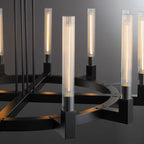 36 Inch Fluted-Glass Candlestick Round Chandelier - Cannele