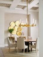 48 Inch Fluted-Glass Candlestick Round Chandelier - Cannele