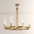 48 Inch Fluted Glass Round Candle Chandelier - Cannele