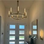 48 Inch Fluted Glass Candlestick Round Chandelier - Cannele