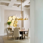 48 Inch Fluted Glass Candlestick Round Chandelier - Cannele