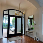 48 Inch Fluted Glass Candlestick Round Chandelier - Cannele