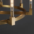 48 Inch Fluted-Glass Candlestick Round Chandelier - Cannele