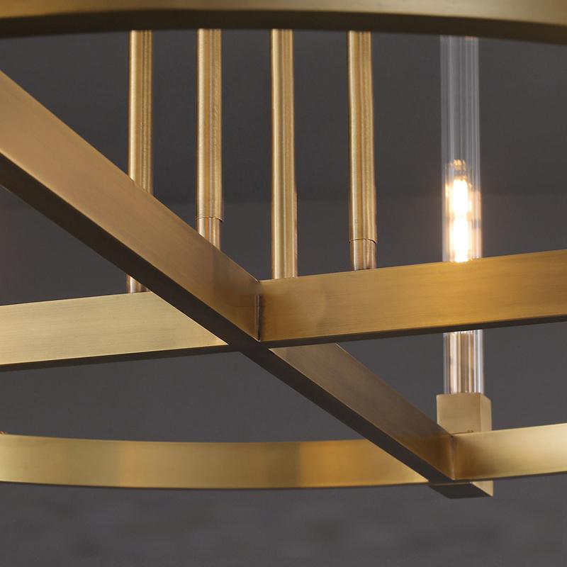 48 Inch Fluted-Glass Candlestick Round Chandelier - Cannele