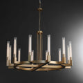 60 Inch Fluted Glass Round Candle Chandelier - Cannele