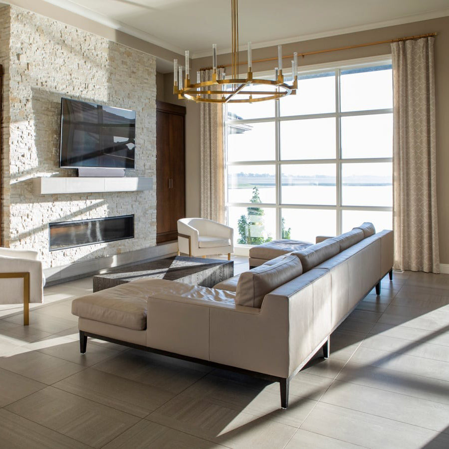 60 Inch Fluted Glass Round Candle Chandelier - Cannele