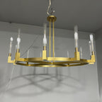 60 Inch Fluted Glass Wagon Wheel Chandelier - Cannele
