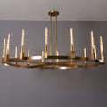 72 Inch Fluted Glass Round Candle Chandelier - Cannele