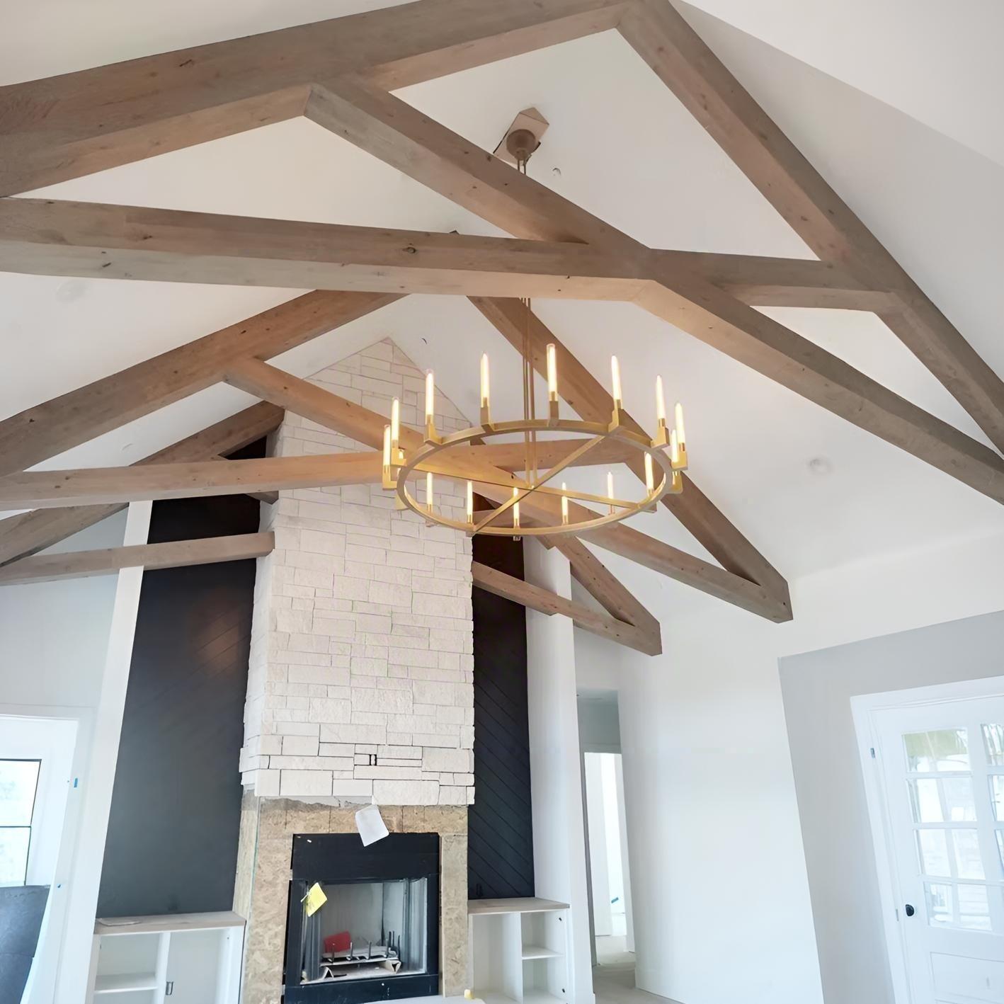 72 Inch Fluted Glass Candlestick Round Chandelier - Cannele