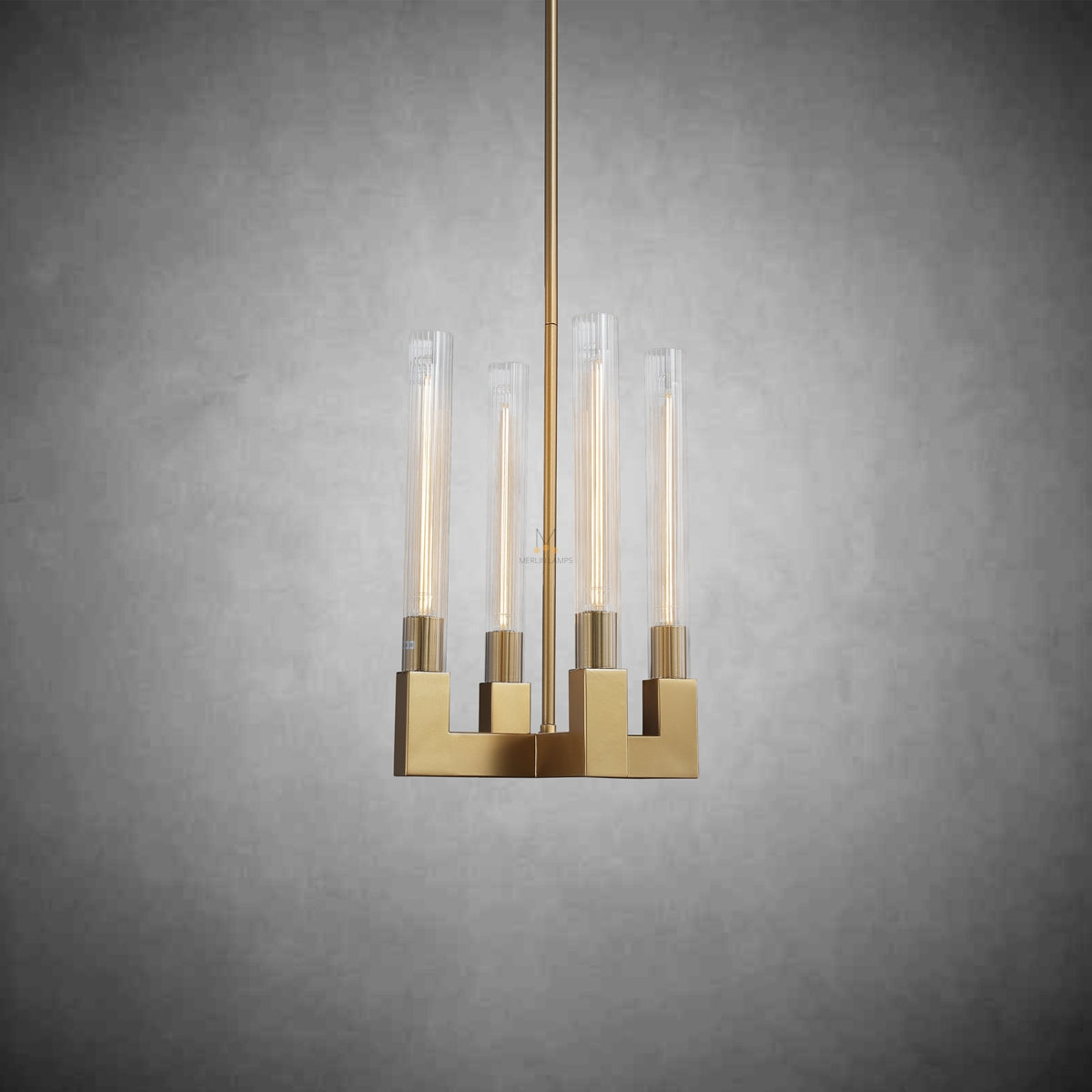 Fluted-Glass Candlestick Pendant Light - Cannele