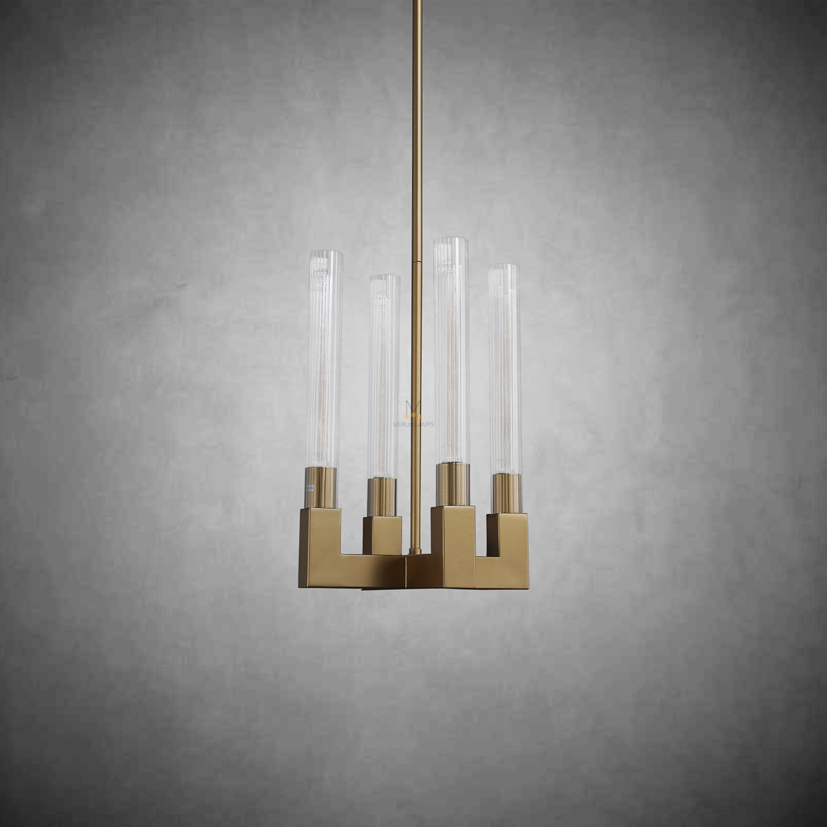 Fluted-Glass Candlestick Pendant Light - Cannele